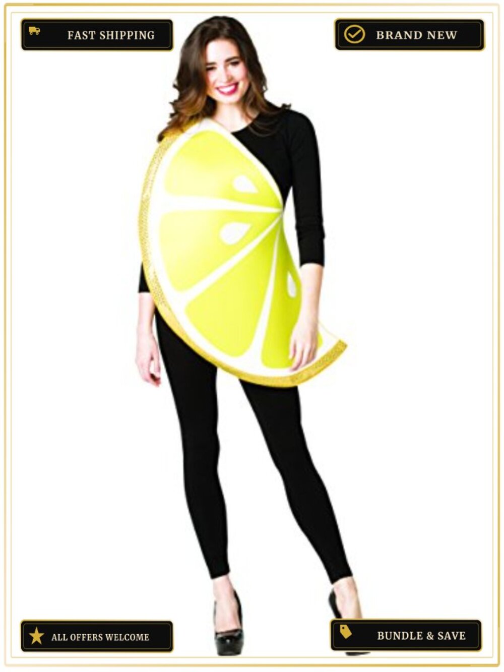 Adult Lemon Slice Costume Halloween Tunic One Size